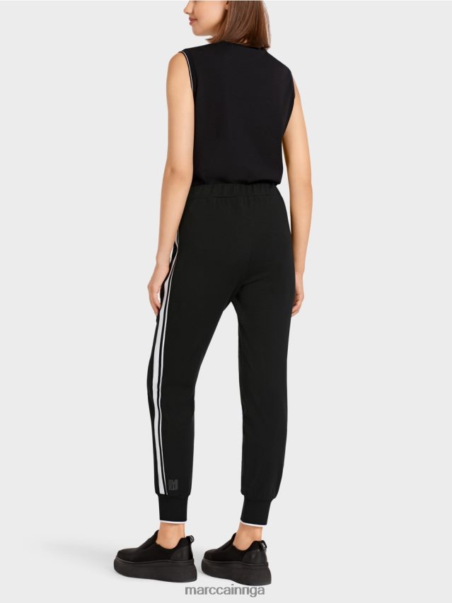 apģērbs melns un balts VRBHXD711 Marc Cain \"pārdomāt kopā\" ​​bikses ar svītrām