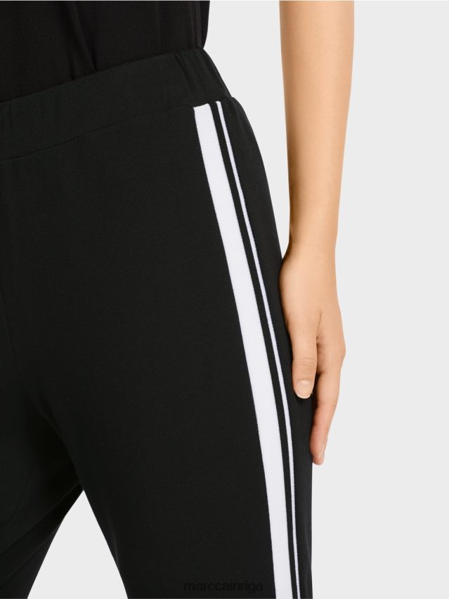 apģērbs melns un balts VRBHXD711 Marc Cain \"pārdomāt kopā\" ​​bikses ar svītrām