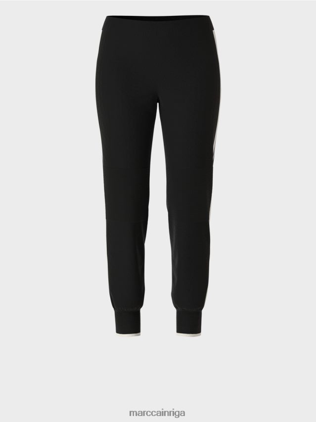 apģērbs melns un balts VRBHXD711 Marc Cain \"pārdomāt kopā\" ​​bikses ar svītrām