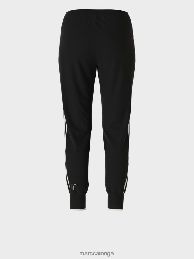 apģērbs melns un balts VRBHXD711 Marc Cain \"pārdomāt kopā\" ​​bikses ar svītrām