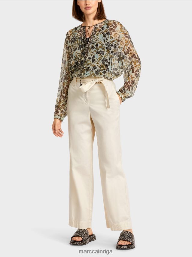 apģērbs pūderkrēms VRBHXD694 Marc Cain "pārdomāt kopā" ​​papīra maisiņu stila bikses