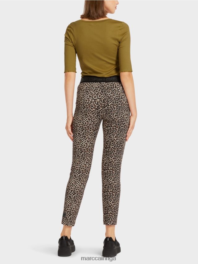 apģērbs pūderkrēms VRBHXD706 Marc Cain pieguļošas bikses ar leoparda apdruku