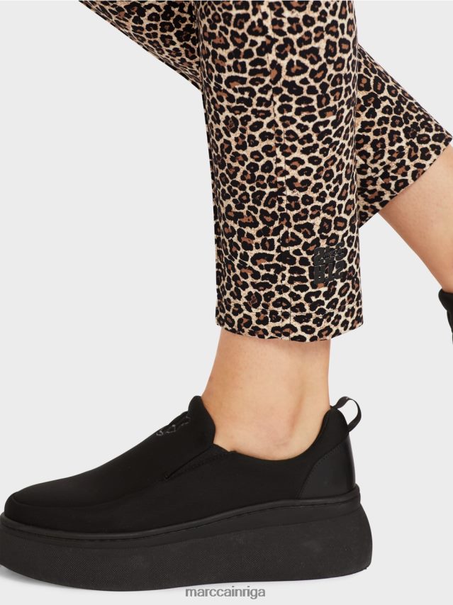 apģērbs pūderkrēms VRBHXD706 Marc Cain pieguļošas bikses ar leoparda apdruku