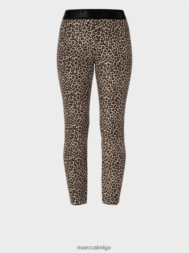 apģērbs pūderkrēms VRBHXD706 Marc Cain pieguļošas bikses ar leoparda apdruku