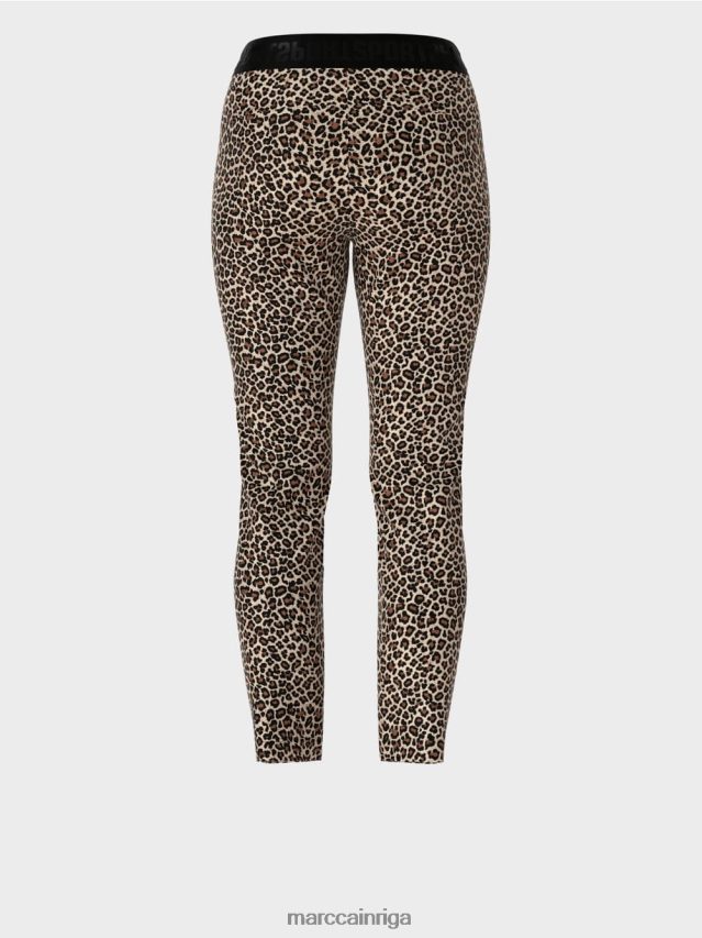 apģērbs pūderkrēms VRBHXD706 Marc Cain pieguļošas bikses ar leoparda apdruku