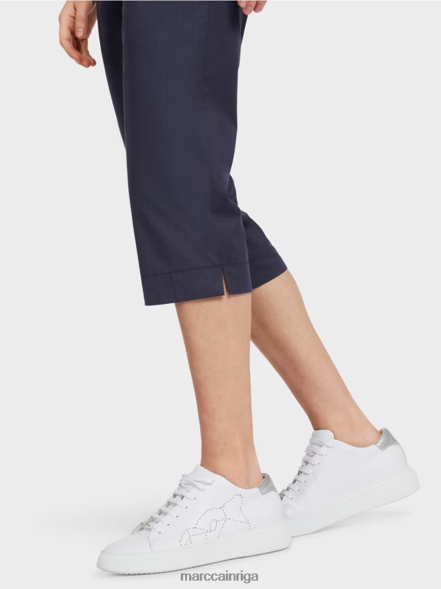 apģērbs pusnakts zils VRBHXD596 Marc Cain vasaras bikses ar elastīgu jostasvietu