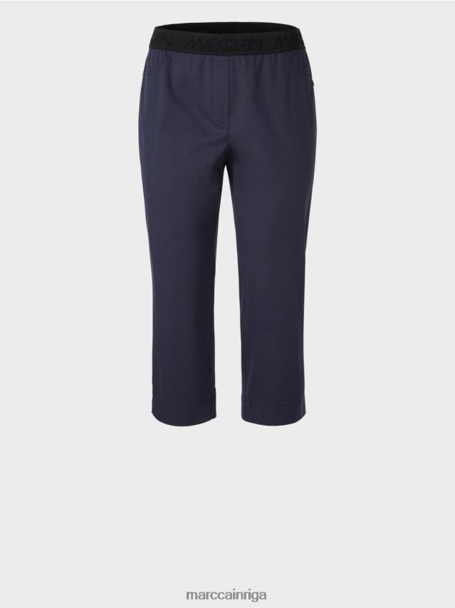 apģērbs pusnakts zils VRBHXD596 Marc Cain vasaras bikses ar elastīgu jostasvietu