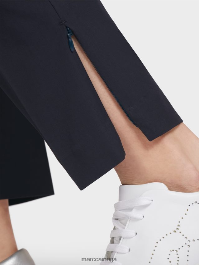 apģērbs pusnakts zils VRBHXD597 Marc Cain bikses ar rāvējslēdzēju apakšmalā