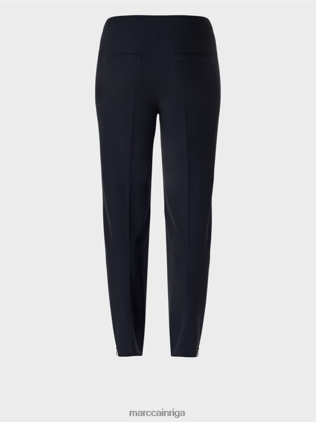apģērbs pusnakts zils VRBHXD597 Marc Cain bikses ar rāvējslēdzēju apakšmalā