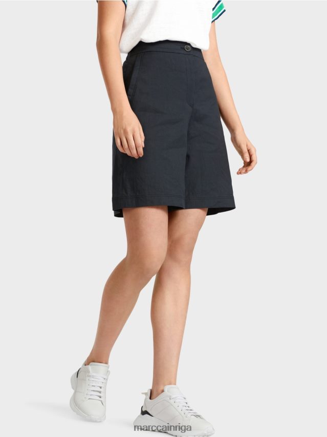 apģērbs pusnakts zils VRBHXD603 Marc Cain sievišķīgi šorti ar elastīgu jostasvietu