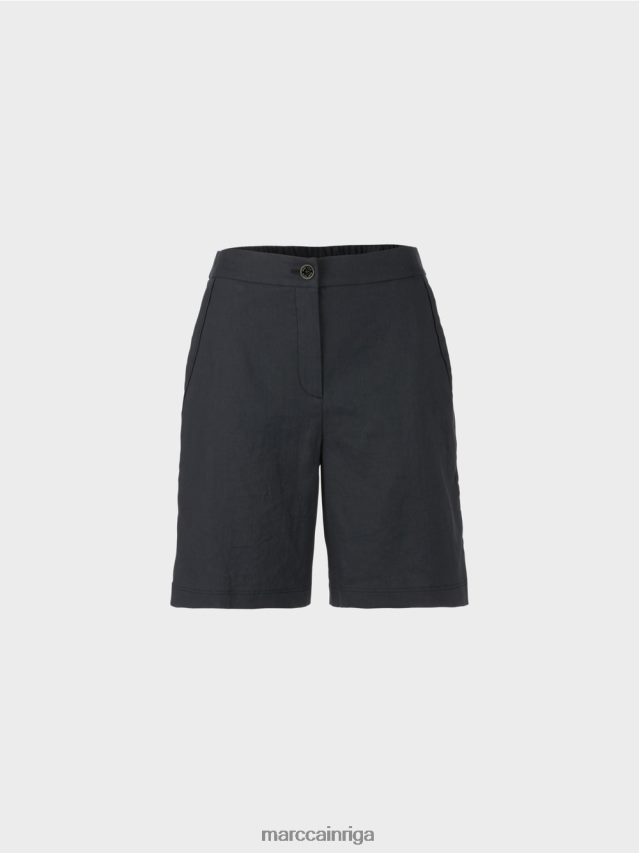 apģērbs pusnakts zils VRBHXD603 Marc Cain sievišķīgi šorti ar elastīgu jostasvietu