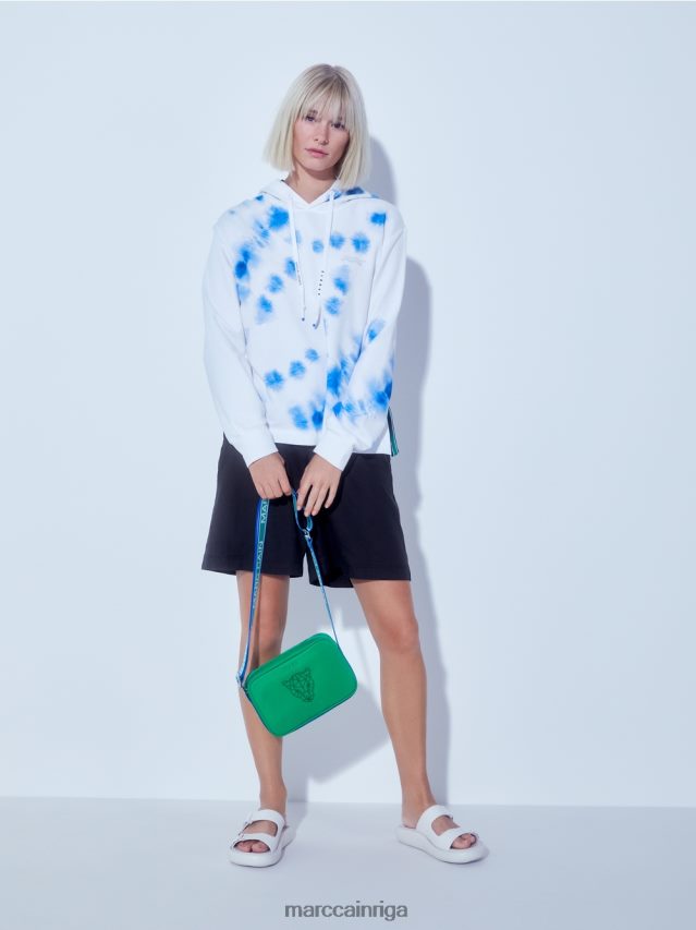 apģērbs pusnakts zils VRBHXD603 Marc Cain sievišķīgi šorti ar elastīgu jostasvietu