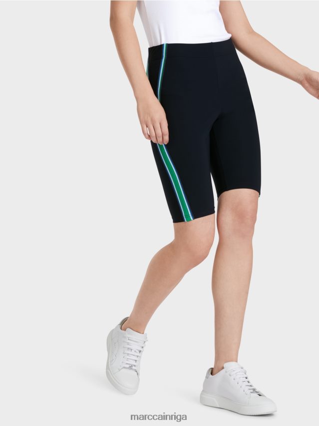 apģērbs pusnakts zils VRBHXD604 Marc Cain figūru apskaujoši šorti ar lentu