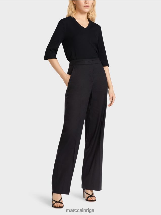 apģērbs pusnakts zils VRBHXD662 Marc Cain wukari lina un viskozes bikses