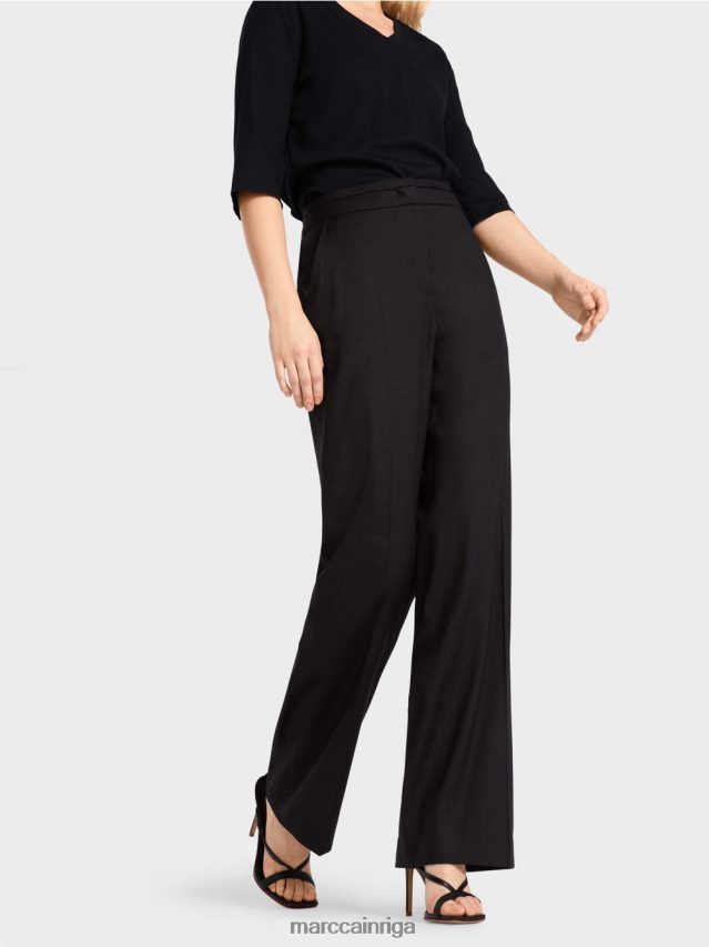 apģērbs pusnakts zils VRBHXD662 Marc Cain wukari lina un viskozes bikses