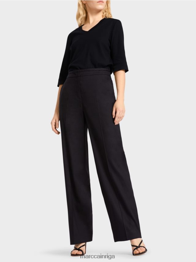 apģērbs pusnakts zils VRBHXD662 Marc Cain wukari lina un viskozes bikses