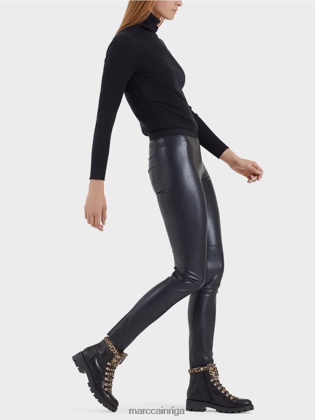 apģērbs pusnakts zils VRBHXD744 Marc Cain legingi no mākslīgās ādas