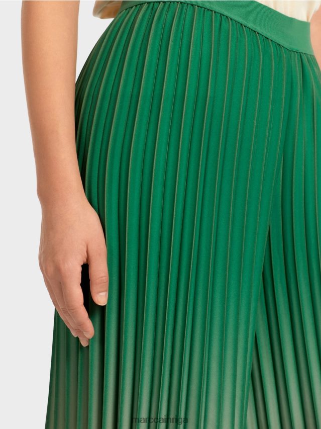 apģērbs sūnu zaļa VRBHXD719 Marc Cain kroku bikses ar spilgtu krāsu gradientu