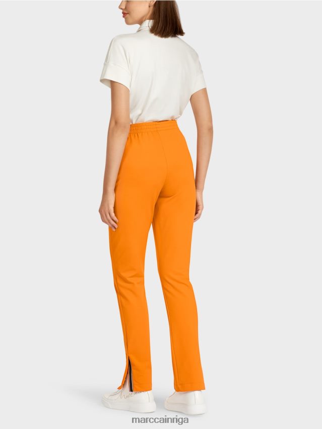 apģērbs spilgti oranža VRBHXD712 Marc Cain bikses ar šķēlumiem sānos