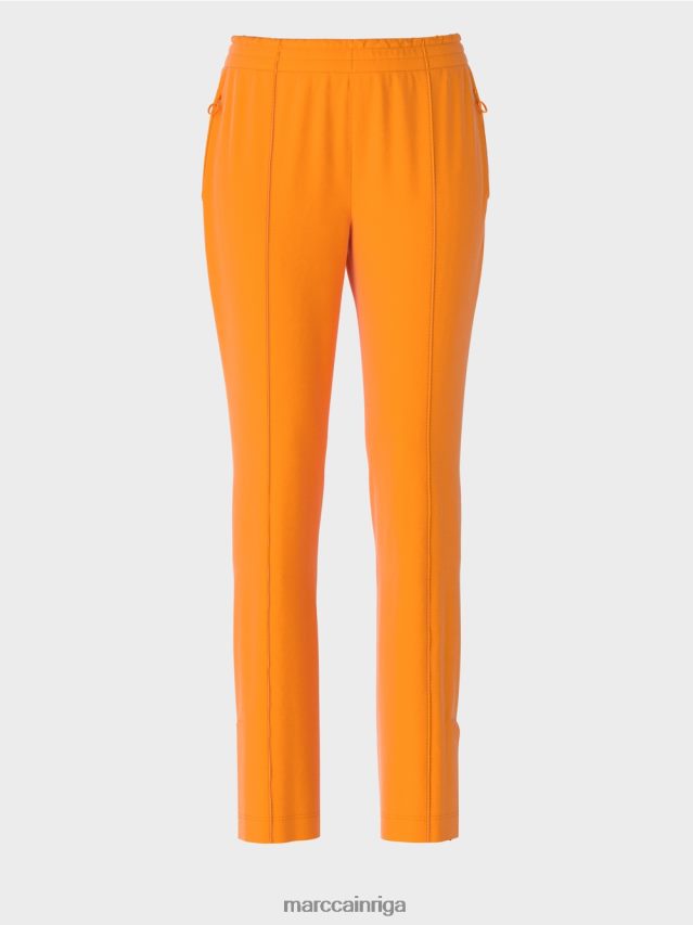 apģērbs spilgti oranža VRBHXD712 Marc Cain bikses ar šķēlumiem sānos