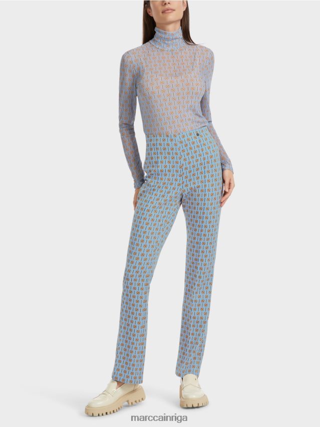 apģērbs tumšas vasaras debesis VRBHXD554 Marc Cain frederica bikses grafiskā apdrukā