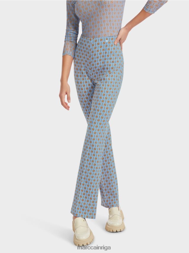 apģērbs tumšas vasaras debesis VRBHXD554 Marc Cain frederica bikses grafiskā apdrukā