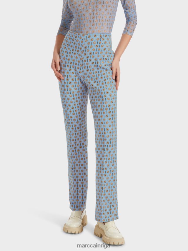 apģērbs tumšas vasaras debesis VRBHXD554 Marc Cain frederica bikses grafiskā apdrukā