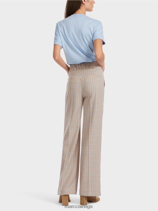 apģērbs tumšas vasaras debesis VRBHXD556 Marc Cain vaska bikses rūtītā dizainā