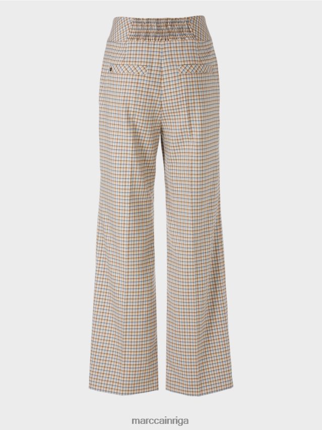 apģērbs tumšas vasaras debesis VRBHXD556 Marc Cain vaska bikses rūtītā dizainā
