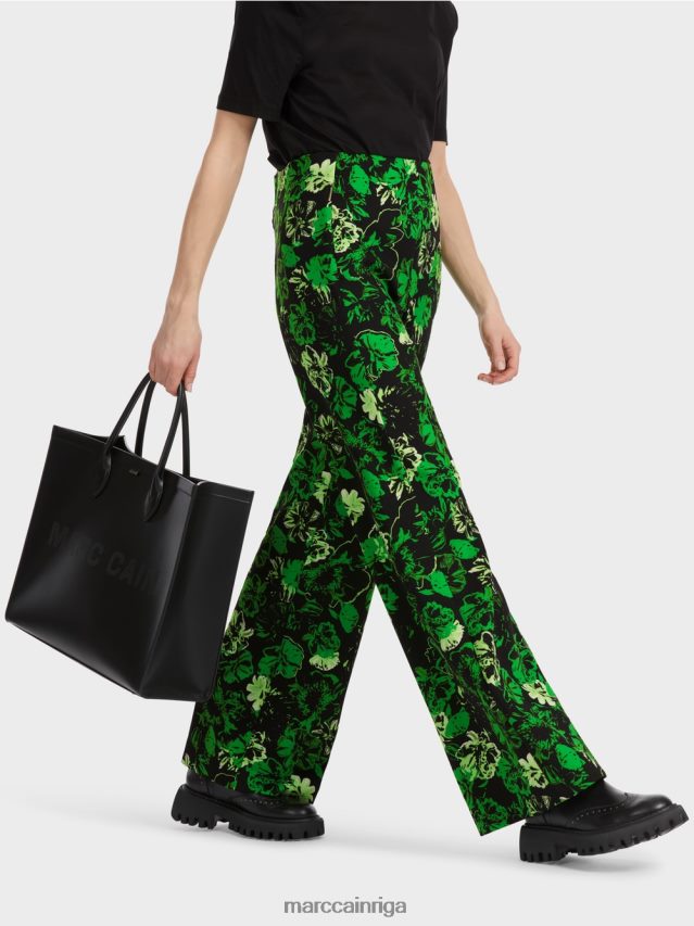 apģērbs tumši ābolu zaļš VRBHXD527 Marc Cain welkom bikses ziedu dizainā