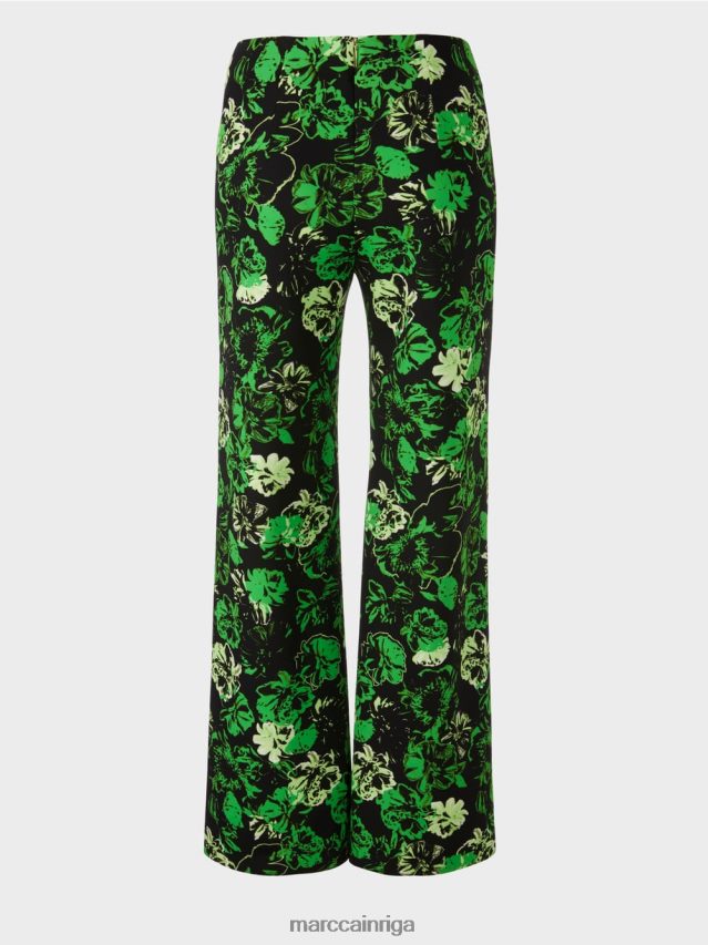 apģērbs tumši ābolu zaļš VRBHXD527 Marc Cain welkom bikses ziedu dizainā
