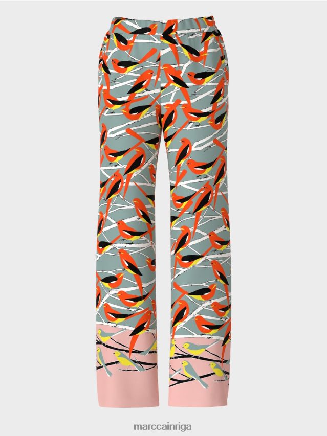 apģērbs tumši debeszils VRBHXD580 Marc Cain putnu dizaina bikses Vašingtona