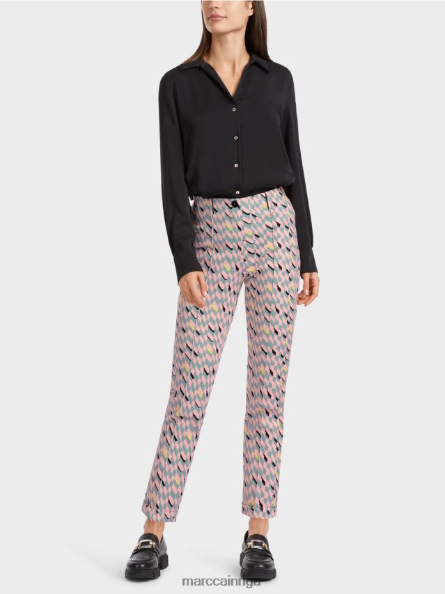 apģērbs tumši debeszils VRBHXD589 Marc Cain bikses Sidneja ar grafisko dizainu