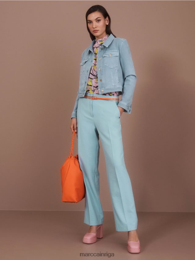 apģērbs tumši debeszils VRBHXD590 Marc Cain platas krokas bikses wukari