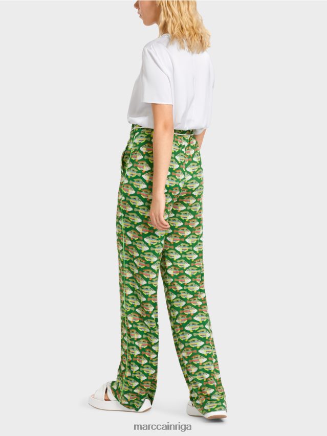 apģērbs tumši sūnu zaļa VRBHXD653 Marc Cain Warrington viskozes džersija bikses