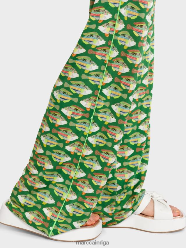 apģērbs tumši sūnu zaļa VRBHXD653 Marc Cain Warrington viskozes džersija bikses