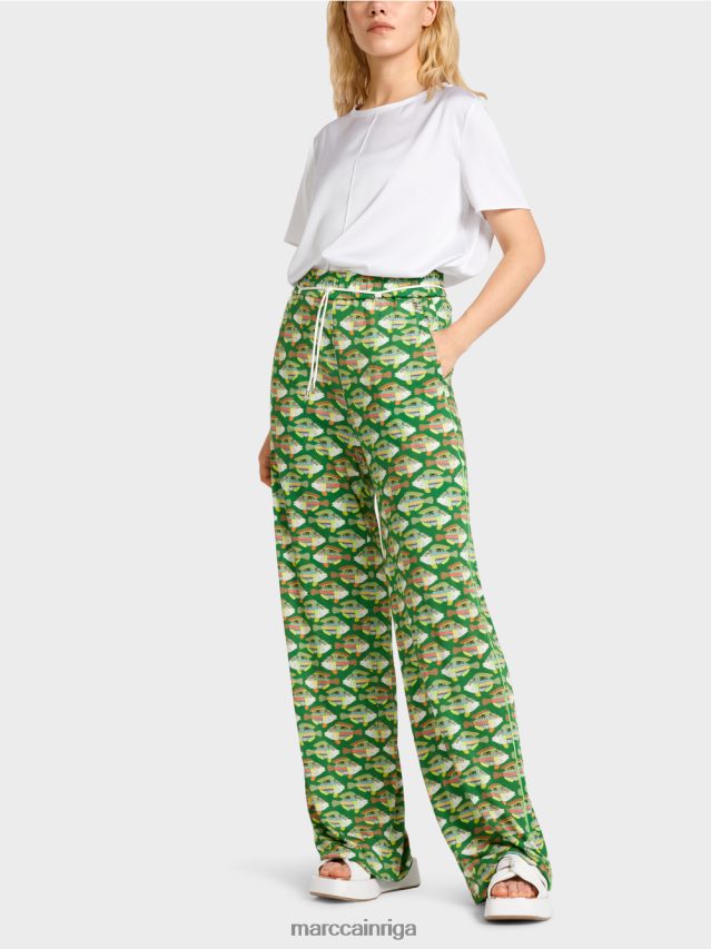 apģērbs tumši sūnu zaļa VRBHXD653 Marc Cain Warrington viskozes džersija bikses