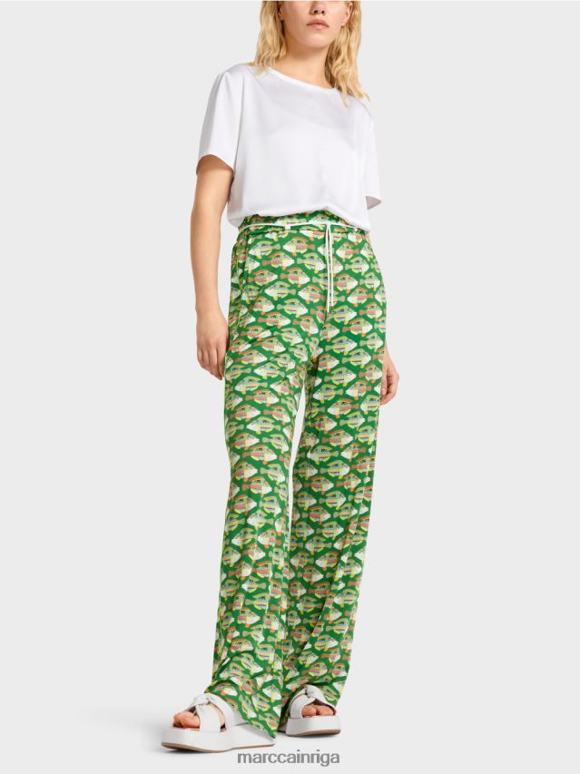 apģērbs tumši sūnu zaļa VRBHXD653 Marc Cain Warrington viskozes džersija bikses