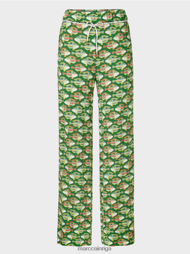 apģērbs tumši sūnu zaļa VRBHXD653 Marc Cain Warrington viskozes džersija bikses