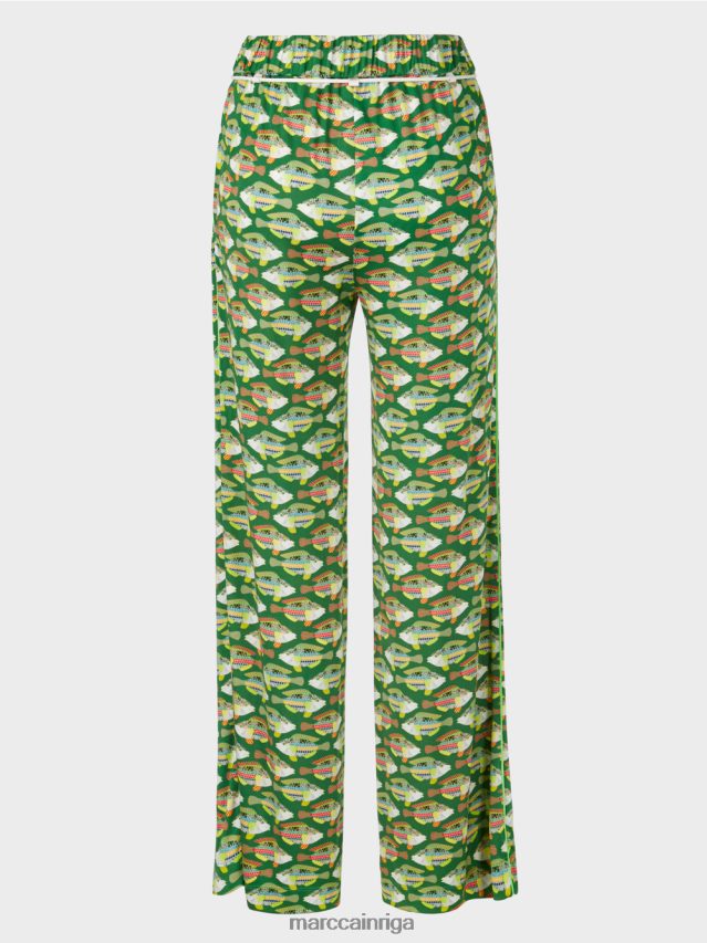 apģērbs tumši sūnu zaļa VRBHXD653 Marc Cain Warrington viskozes džersija bikses