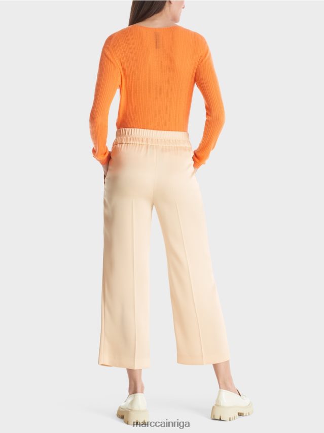 apģērbs tumšs krēms VRBHXD553 Marc Cain Washington midi garuma platas bikses