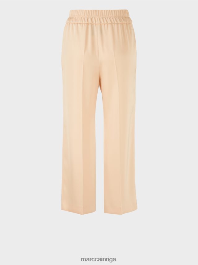 apģērbs tumšs krēms VRBHXD553 Marc Cain Washington midi garuma platas bikses