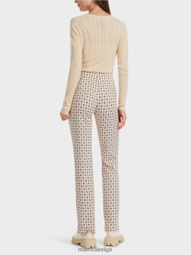 apģērbs tumšs krēms VRBHXD555 Marc Cain frederica bikses grafiskā apdrukā