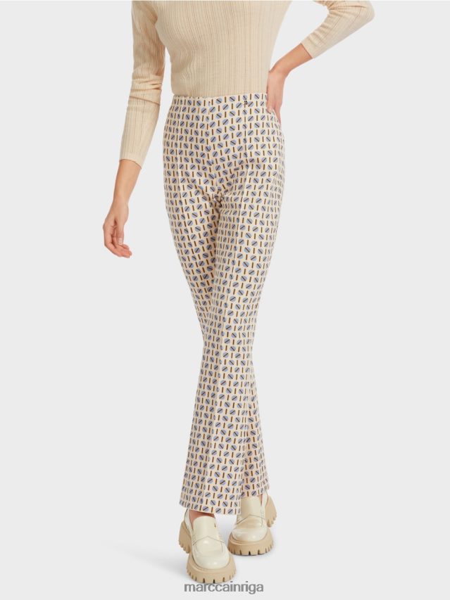 apģērbs tumšs krēms VRBHXD555 Marc Cain frederica bikses grafiskā apdrukā
