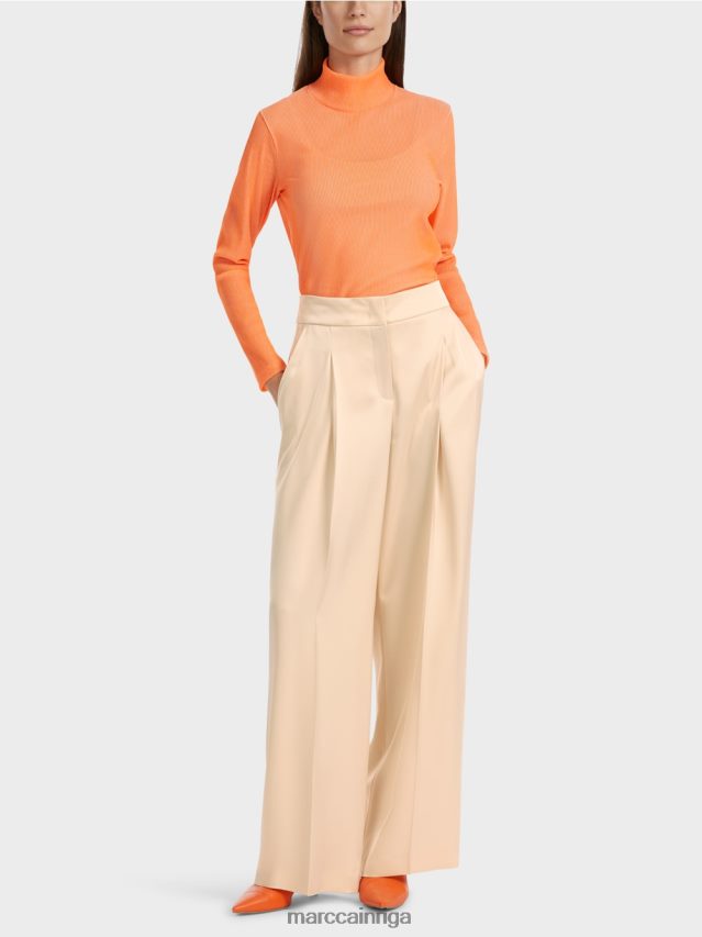 apģērbs tumšs krēms VRBHXD557 Marc Cain kroku wichita bikses ar platu kāju