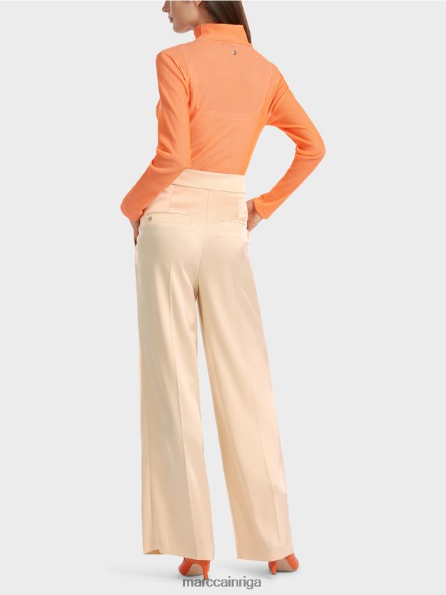 apģērbs tumšs krēms VRBHXD557 Marc Cain kroku wichita bikses ar platu kāju