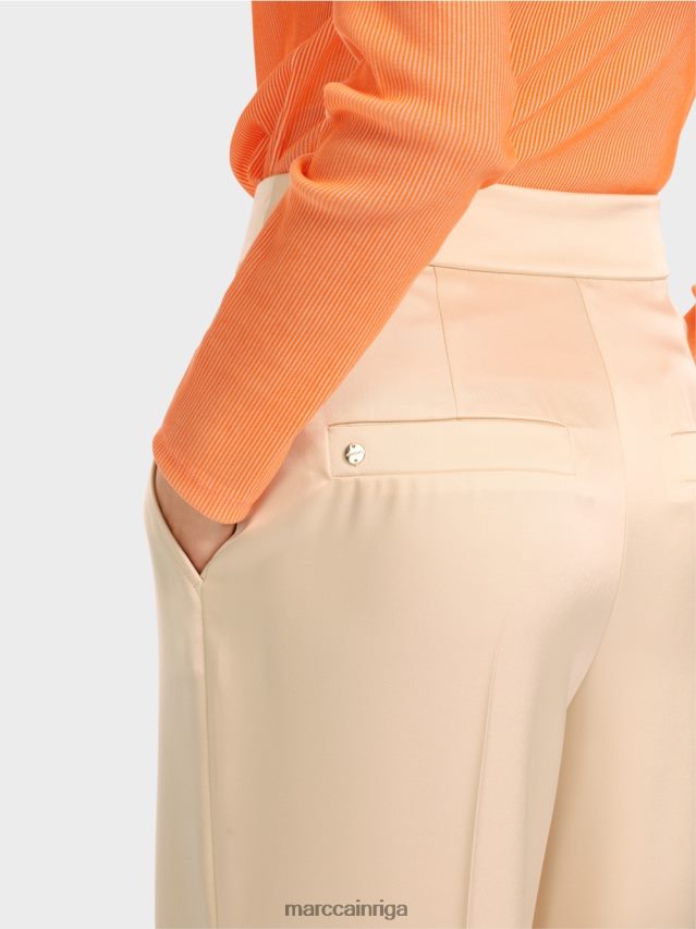 apģērbs tumšs krēms VRBHXD557 Marc Cain kroku wichita bikses ar platu kāju