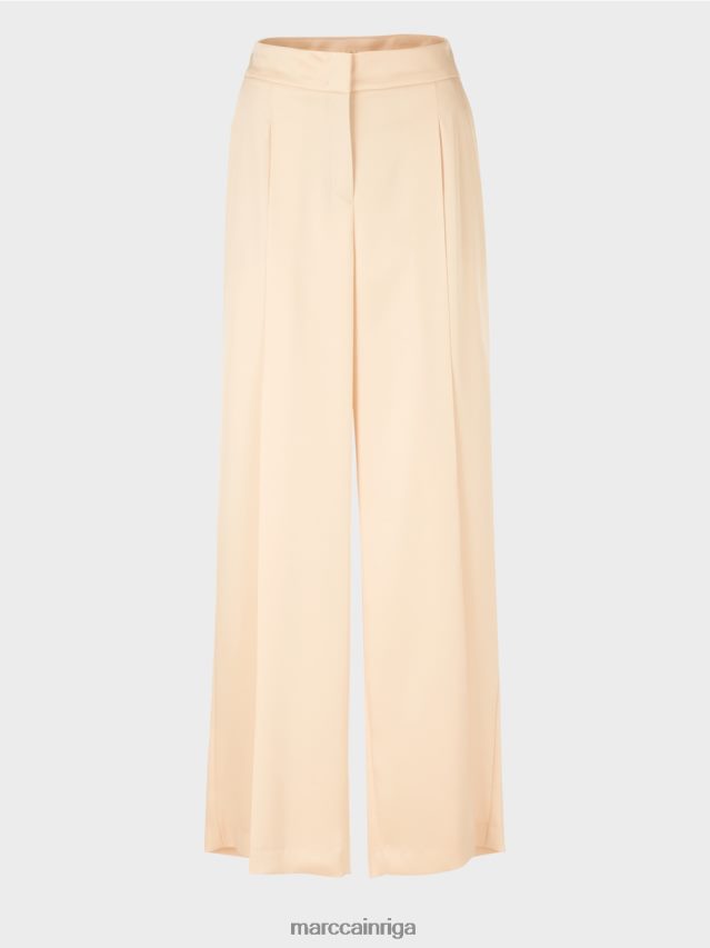 apģērbs tumšs krēms VRBHXD557 Marc Cain kroku wichita bikses ar platu kāju