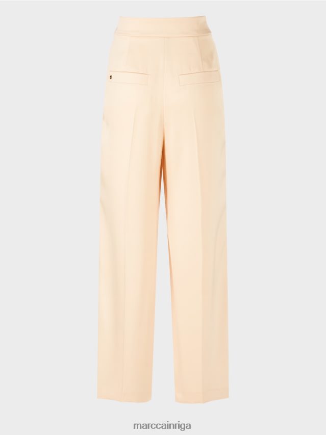 apģērbs tumšs krēms VRBHXD557 Marc Cain kroku wichita bikses ar platu kāju