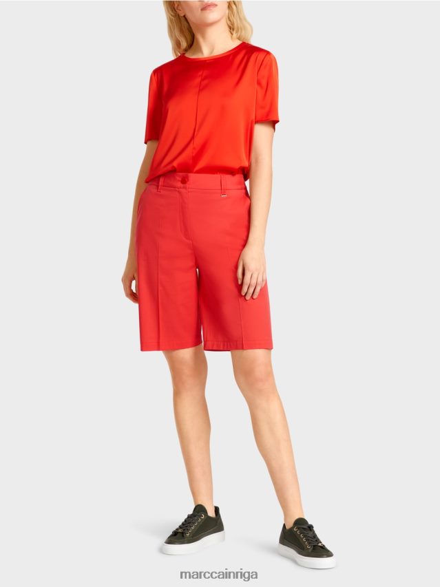 apģērbs uguns sarkans VRBHXD670 Marc Cain smalki šorti sievišķīgā piegriezumā